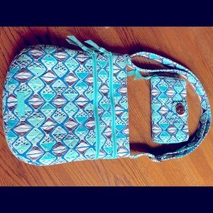 Vera Bradley Triple Zip Hipster & Turnlock Wallet